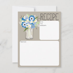 Mason-Glas-Blumen Rezeptkarte