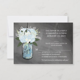 Mason-Glas Blumen RSVP Karte