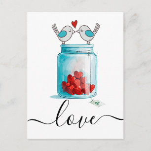 Mason-Glas der Liebe Postkarte