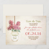 Mason-Glas & Flieder Save-the-Date Save The Date (Vorne/Hinten)