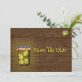 Mason-Glas Mit Glühwürmchen Save The Date (Stehend Vorderseite)