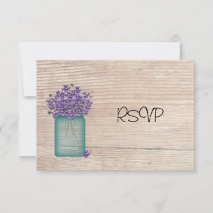 Mason-Glas mit Veilchen Hochzeitsempfang RSVP Einladung