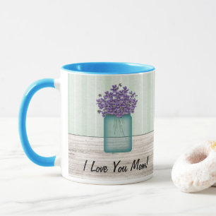 Mason-Glas mit Veilchen Muttertags-Tasse Tasse