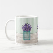 Mason-Glas mit Veilchen-Tasse Kaffeetasse (Links)