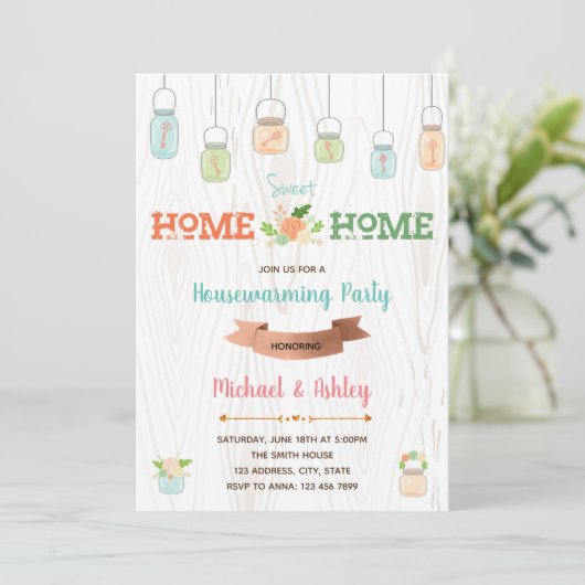 Mason-Glas-Party Einladung (Stehend Vorderseite)