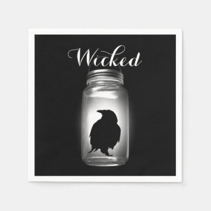 Mason-Glas-Rabe-Halloween-Serviette Serviette