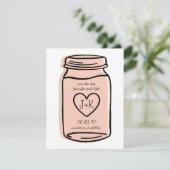 Mason-Glas Save-the-Date - rosa Save The Date (Stehend Vorderseite)