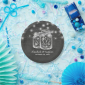 Mason-Glas-String-Lichter-Schiefertafel-Hochzeitsd Pappteller (Party)
