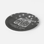 Mason-Glas-String-Lichter-Schiefertafel-Hochzeitsd Pappteller (Schrägansicht)