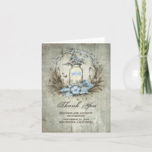 Mason-Glas vintage rustikale Hochzeit Dankeskarte