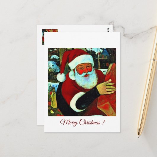 Mason-Glas Weihnachtsmann Postkarte (Vorderseite/Rückseite Beispiel)