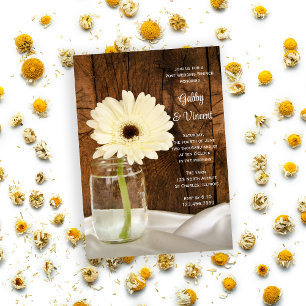 Mason-Glas Weiße Daisy Land Post Hochzeitsbrunch Einladung