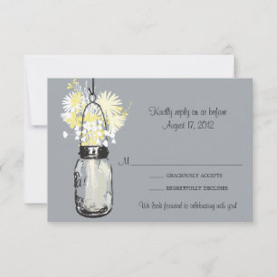 Mason Glas & Wildblumen RSVP-Karte RSVP Karte