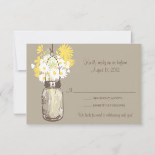 Mason-Glas & Wildblumen RSVP-Karte RSVP Karte