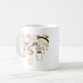 Mason Gläser und hübsche Blumen Kaffeetasse (Vorderseite Links)