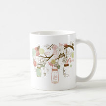 Mason Gläser und hübsche Blumen