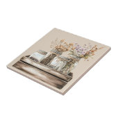 Mason-Gläser, Wildblumen in einem Holzkäserhaus Fliese (Seite)