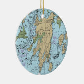 Mason Island Mystic CT Chart Keramik Ornament (Rechts)