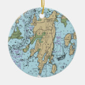 Mason Island Mystic CT Chart Keramik Ornament (Vorne)