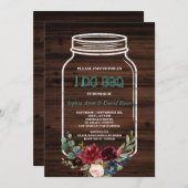 Mason Jar alter Stall bevor ich GRILLEN Einladung (Vorne/Hinten)