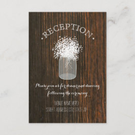 Mason Jar aus Gipskraut Holz Inspiriert Empfang Begleitkarte