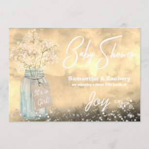 *~* Mason Jar Baby-Baby-Babydusche Rustikal Einladung