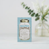 Mason Jar Baby Boy Blue Diaper Raffle Ticket Begleitkarte (Stehend Vorderseite)