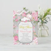 Mason Jar Baby Shower Einladung (Stehend Vorderseite)