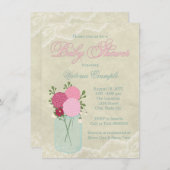 Mason Jar Baby Shower Einladung (Vorne/Hinten)