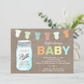 Mason Jar Baby Shower Einladungen (Stehend Vorderseite)
