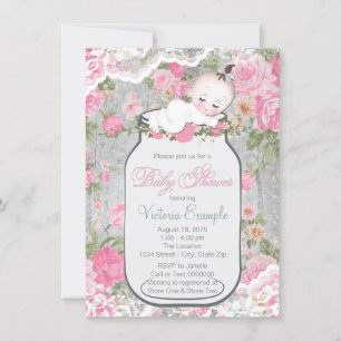 Mason Jar Babydusche Einladung