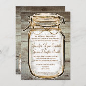 Mason Jar Barn Wood Rustic Wedding Einladungen (Vorne/Hinten)