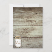Mason Jar Barn Wood Rustic Wedding Einladungen (Rückseite)