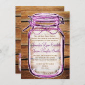 Mason Jar Barn Wood Rustic Wedding Einladungen (Vorne/Hinten)