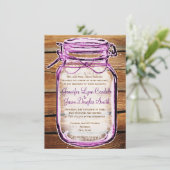 Mason Jar Barn Wood Rustic Wedding Einladungen (Stehend Vorderseite)