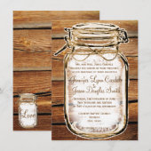 Mason Jar Barn Wood Rustic Wedding Einladungen (Vorne/Hinten)