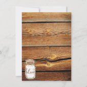 Mason Jar Barn Wood Rustic Wedding Einladungen (Rückseite)