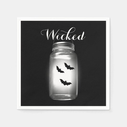Mason Jar Bats Halloween Napkin Serviette (Vorderseite)