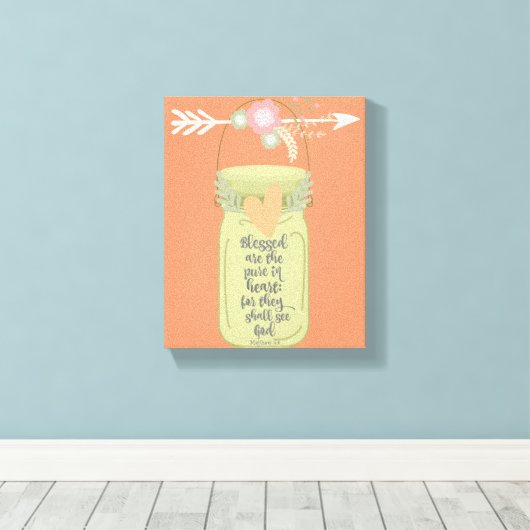 Mason Jar Bible Verse Leinwanddruck (Insitu (Holzboden))