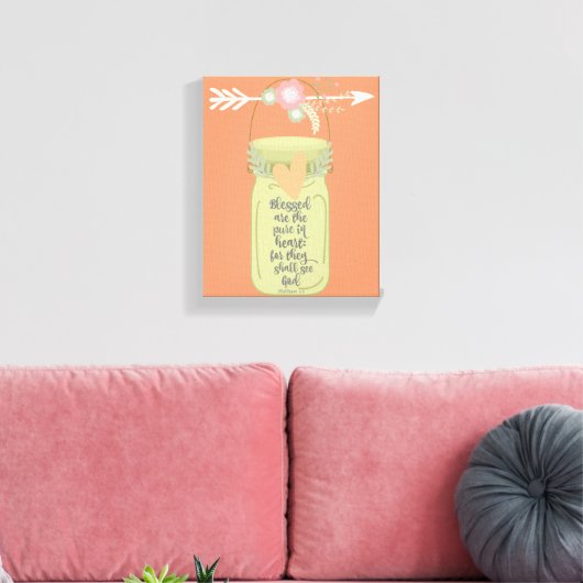 Mason Jar Bible Verse Leinwanddruck (Insitu (Wohnzimmer))