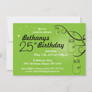 Mason Jar Birthday Einladung in Lime Green
