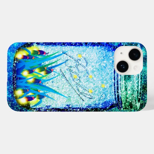 Mason-Jar-Blitzfehler glühender Feuer-Magnet Case-Mate iPhone Hülle (Rückseite (Horizontal))