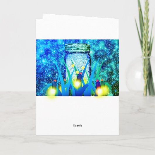 Mason-Jar-Blitzfehler glühender Feuer-Magnet Karte (Rückseite)