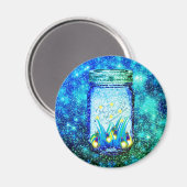 Mason-Jar-Blitzfehler glühender Feuer-Magnet Magnet (Vorderseite/Rückseite)