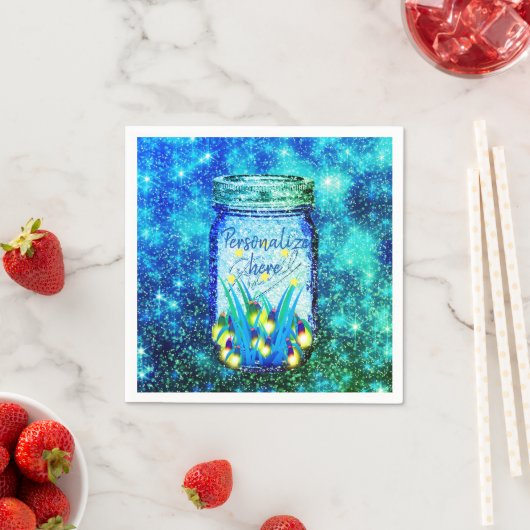 Mason-Jar-Blitzfehler glühender Feuer-Magnet Serviette (Beispiel)