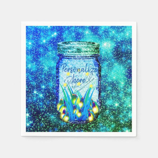 Mason-Jar-Blitzfehler glühender Feuer-Magnet Serviette (Vorderseite)