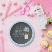 Mason Jar Blue Flowers Halbpension Baby Dusche Pappteller (Party)