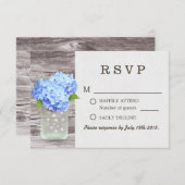 Mason Jar Blue Hydrangea Barn Wood Wedding RSVP (Vorne/Hinten)