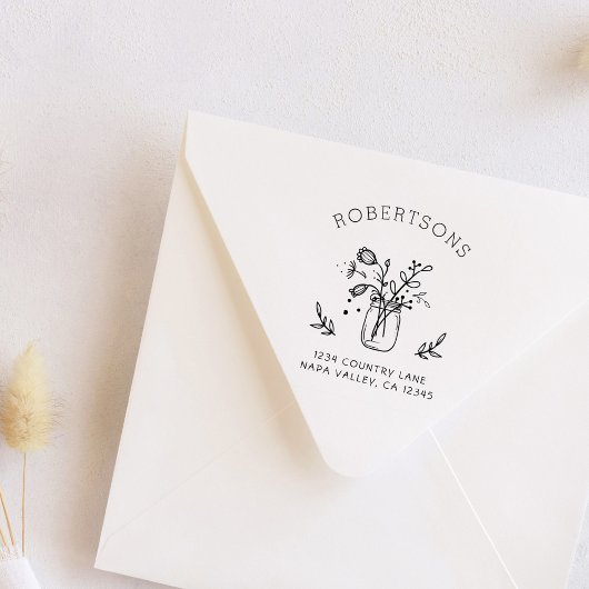 Mason Jar Blume | Erstellen Sie Ihre eigene Rückse Gummistempel