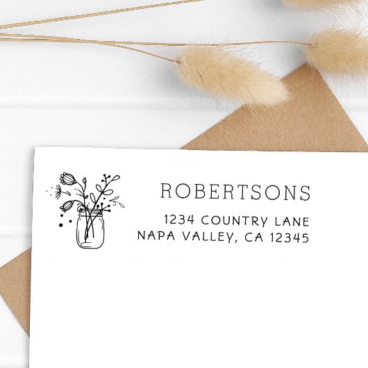 Mason Jar Blume | Familienname Permastempel